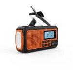 4000mah am / fm / sw radio solaire avec manivelle, c�ble usb, 3 m�thodes de chargement, alarme sos, lampe ...