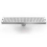 40cm caniveau pour douche, caniveau de douche en acier inox siphon sol d'�vacuation � carreler pour salle ...