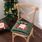 40cm galette de chaise avec liens, velours cristal de no?l galette de chaise, lavable de coussin chaise, ...