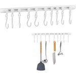 40cm ustensiles de cuisine crochet cuisine, support ustensiles cuisine avec 10 crochets, sans per�age ...