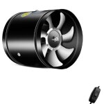 40w ventilateur tubulaire axial � 150 mm, ventilateur d'�chappement, pour salle de bain, toilettes, cuisine, ...