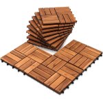 Swanew 44x dalles de terrasse en bois d'acacia pour 4m² - 30x30cm - fixation par clips - terrasse - balcon ... Swanew 44x dalles de terrasse en bois d'acacia pour 4m² - 30x30cm - fixation par clips - terrasse - balcon ...