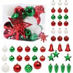 45 pice boule de noel, decoration noel interieur boule noel rouge, boules de noel blanche, vert boules ...