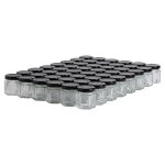48 pots verre hexagonaux 50g (47 ml) avec couvercles to 43 - plusieurs modles disponibles - noir