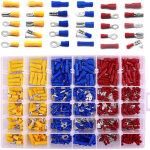 480 pi�ces de cosses �lectriques pour voiture - rondes, plates, femelles, m�les, oeillet, cylindriques ...