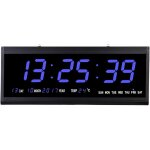 48x19x3cm dc 5v horloge murale numrique  led, horloge calendrier numrique 12 / 24 heures montre senior ...