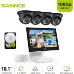4ch kits de vid�osurveillance 10. 1'�cran 1080p 4cam�ra hd ir vision nocturne acc�s � distance s�curit� ...