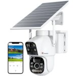 4g lte camra surveillance ctronics 2 objectif 15600mah batterie 8w panneau solaire avec carte sim vision ...