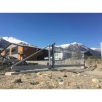 Portail industriel coulissant autoportant galvanis� plastifi� 4mx1. 9m manuel ares25