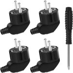 4pcs 250v 16a prise electrique male et 1 tournevis, prise male etanche exterieur, fiche coud�e fiches ...