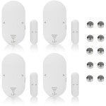4pcs alarme de porte et fen�tre 130db capteur sans fil magn�tique 5 modes d'alarme pour s�curit� maison ...