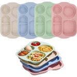 4pcs assiettes 5 compartiments enfants adultes sans bpaplastique reutilisable plateau repas passe au ...