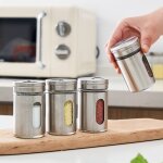 4pcs botes  pices, pot epice bocaux  pices en acier inoxydable pots  pices avec couvercle pivotant ...