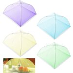 4pcs cloche alimentaire pliable anti - mouche couvercle de nourriture en maille pliant tente parapluie ...