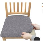 4pcs housse de chaise siege extensible gaufr�e jacquard amovibles lavables pour salle � manger cuisine ...
