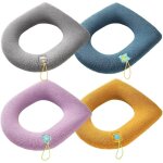 4pcs housse de si�ge de toilette lavable housse de si�ge de wc housse de wc toilet seat cover thermique ...