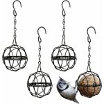 4pcs mangeoires oiseaux  suspendre en mtal porte boule de graisse  oiseaux intrieur extrieur noir ...