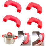 4pcs maniques et prot�ge - doigts pour cuisine, maniques en silicone, poign�es de casserole en silicone, ...
