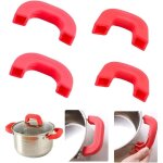 4pcs maniques et prot�ge - doigts pour cuisine, maniques en silicone, poign�es de casserole en silicone, ...