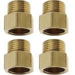 4pcs raccord de tuyau 3 / 8'' femelle  1 / 4'' mle adaptateur buse hexagonale bsp filetage en laiton ...