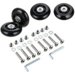 4pcs roulettes de valise roues de rechange r�paration de roulements pour valise de bagage 70 24mm, noir ...