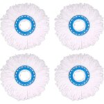 4pcs t�tes microfibre balai, t�te de vadrouille rechange rond t�tes mop rotation � 360 pour nettoyage ...