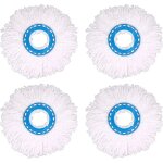 4pcs t�tes microfibre balai, t�te de vadrouille rechange rond t�tes mop rotation � 360 pour nettoyage ...