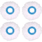 Snq - 4pcs ttes microfibre balai, tte de vadrouille rechange rond ttes mop rotation  360 pour nettoyage ...