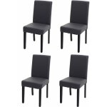 [jamais utilis] 4x chaise de salle  manger chaise de cuisine littau, similicuir, gris mat, pieds foncs ...