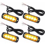 4x feux de pntration  4 leds 12 / 24v gyrophare led orange feux flash voyant d'alarme urgence strobe ...