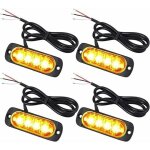 4x feux de p�n�tration � 4 leds 12 / 24v gyrophare led orange feux flash voyant d?alarme urgence strobe ...