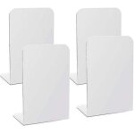 4x serre - livres en m�tal blanc, serre - livres pour �tag�res avec coussinets en mousse, livre robuste ...