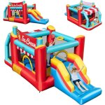 Costway - 5 en 1 chteau gonflable en forme marchand avec toboggan & maison de saut, aire de jeux gonflable ...