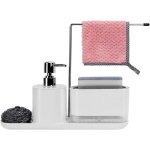 5 en 1 distributeur liquide vaisselle cuisine organisateur d'�vier de cuisine blanc porte - �ponge de ...