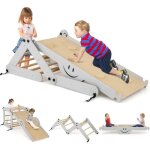 Costway - 5 en 1 chelle d'escalade montessori enfant avec rampe double face & rglable, triangle d'escalade ...