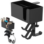 5 en 1 porte gobelet bureau avec support casque gamer, porte gobelet de bureau d�tachable, crochet pour ...