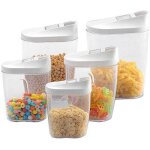 5 bo�tes de rangement pour conserver les c�r�ales avec couvercles � charni�re, bocaux alimentaires en ...