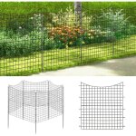 5 clture de jardin dcorative 4m - 5pcs 87x98cm avec cadre mtallique inoxydable pour jardin / chiens, ...