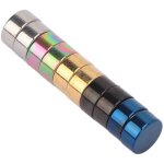 5 paires de boucles d'oreilles magn�tiques d'acupression rondes � clip, argent�es, dor�es, bleues et ...