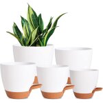 5 pcs pots de fleurs en plastique, 17. 8 / 16. 5 / 15. 2 / 13. 9 / 12. 7cm pots � fleurs / plantes en ...