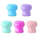 5 petites brosses pour le visage en forme de pieuvre, brosses pour le visage en silicone, nettoyeurs ...