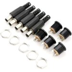 5 pi�ces 12v 3a fiches m�les en plastique + prise femelle montage sur panneau jack connecteur d'alimentation ...