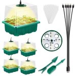 5 pi�ces mini serre pour plantes, mini serre pour semis apporter lampe de croissance 5 pi�ces 60 cellules, ...