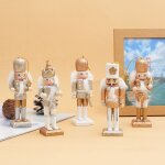 5 pi�ces d'ornements de casse - noisette de no�l, 12cm soldat casse - noisette en bois soldat en bois ...