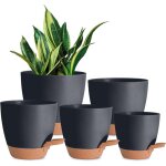 5 pi�ces pots de fleurs en plastique, jardini�res auto - arrosantes avec trou de drainage, 7 / 6, 5 / ...