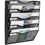 5 poches maille mur porte - fichiers bureau suspendu dossier dossier magazine rack courrier trieur bin ...