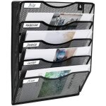 Yzmrbdqc - 5 poches maille mur porte - fichiers bureau suspendu dossier dossier magazine rack courrier ...