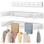 Xiiw - 5 tiges sche linge mural pliant gain de place, porte - serviettes de piscine, porte - serviettes, ...