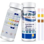50 bandelette piscine, bandelettes test, 3 en 1 pour piscine, chlore et ph, bandelettes de test 3 en ...