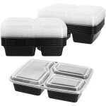 50 bo�tes plastique � 3 compartiments 1000 ml, herm�tiques, empilables, micro - ondes / cong�lateur / ...